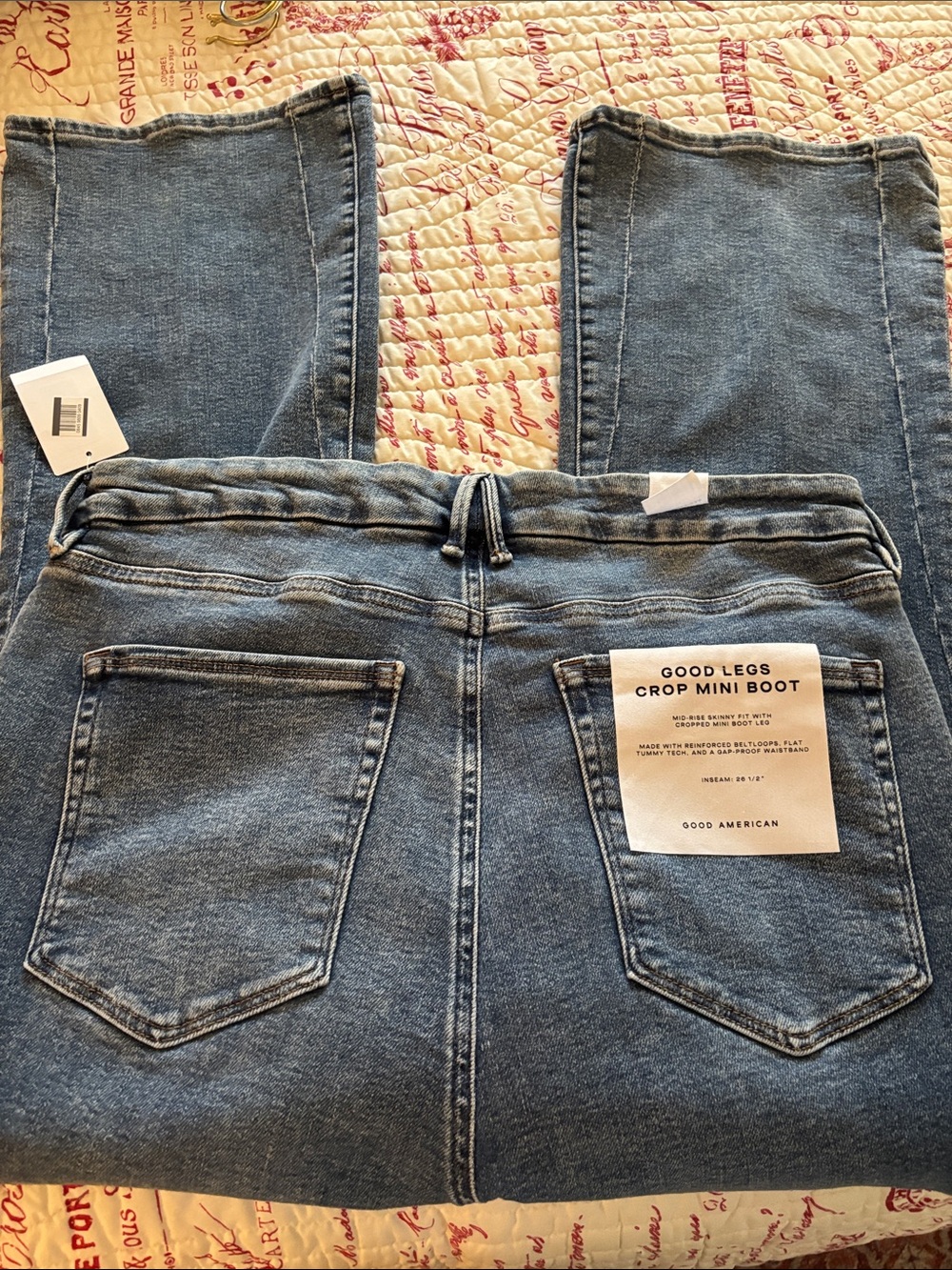 NWT Good American Mid-rise Medium Wash Mini Bootcut Jeans SZ 18 Plus - Picture 12 of 13